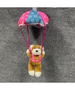 VTG 1994 Giftco Plush 16” Pink Blue Parachute &amp; Hanging Brown Bear Stuff... - $22.01