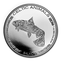 2021 1 oz Republic of Chad Silver Celtic Animals: Salmon BU - £42.79 GBP