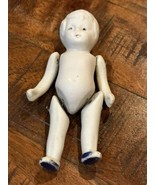 Vintage 3 1/2” White Porcelain Doll Moveable Arms &amp;  Legs Made In Japan - $466.84 MXN