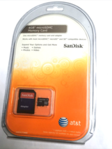 Sandisk 4GB Micro SDHC Memory Card and Adapter AT&amp;T NEW - £7.98 GBP