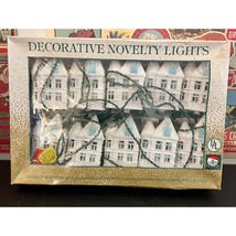 Decorative Novelty Lights Mini Glittered Vintage Light Up Houses Set Of 10 - £15.81 GBP