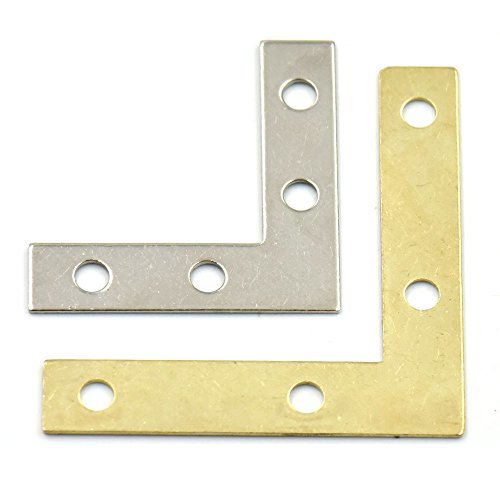 Bluemoona 20 Pcs - Metal L Shape Corner Brace Plate Right Angle Bracket photos f
