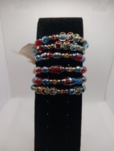 6 strand, glass beads, wrap around bracelet - $368.75 MXN