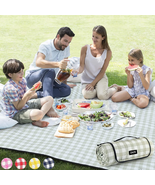 Extra Large Picnic Outdoor Blanket, 80&#39;&#39;X80&#39;&#39; Waterproof Foldable  - £38.14 GBP