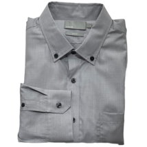 VINCE Shirt Mens SIZE L Button Down Long Sleeve Slim Fit Gray Cotton - £35.43 GBP