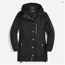 New J Crew Women Black Pocket Hooded Relaxed Perfect Lightweight Jacket XS - £63.94 GBP