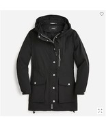 New J Crew Women Black Pocket Hooded Relaxed Perfect Lightweight Jacket XS - £63.74 GBP