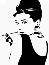 AUDREY HEPBURN Hand painted art canvas 16”X20” Acrylic painting Black &amp; White - £47.47 GBP