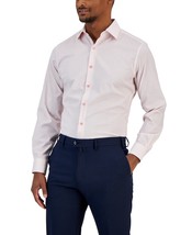 Bar III Men&#39;s Slim Fit Grid Print Dress Shirt in Pink-S 14-14.5 32/32 - £15.97 GBP
