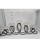 Mikasa Clear Lotus Loop Tealight Runner Candelabra Centerpiece 22&quot; - $78.65 CAD