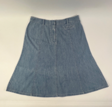 L.L. Bean Womens A-Line Denim Skirt Size 12 Regular Blue 100% Cotton - $23.74