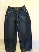 Justice jeans Girls Size 7S capri simply low pants stretch button denim ... - $15.29