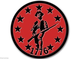1776 Minute Man Red 4&quot; Helmet Toolbox Usa Made Sticker Decal - £13.65 GBP