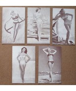 Five (5) Vintage 1950s SWIMSUIT BIKINI GIRLS PIN-UP Exhibit Supply Arcad... - $17.99
