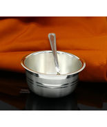 999 solid sterling silver bowl spoon stay baby/kids healthy, silver vess... - €384,25 EUR