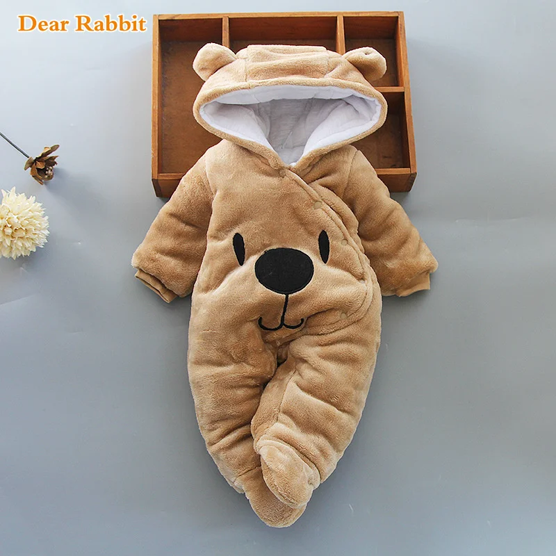  fleece baby cute animal overalls winter boy girl cotton newborn toddler clothes infant thumb200