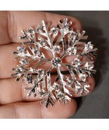 Eisenberg Ice Snowflake Christmas Brooch Pin Winter Snow Rhinestone Vint... - $853.40 MXN