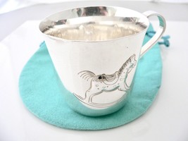 Tiffany &amp; Co Baby Cup Rocking Horse Silver Gift Pouch Heirloom Cute No Monogram - £630.54 GBP