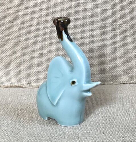 Primary image for Vintage Whimsical Good Luck Trunk Up Baby Elephant Figurine