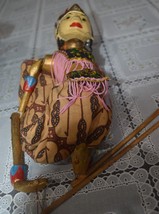 Vintage Wayang Golek Wooden Bali Puppet Indonesia  Stick Puppet Marionet... - $39.95
