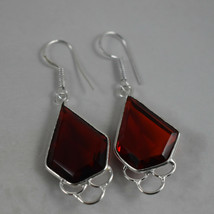 925 Sterling Silver Handmade Trillion Red Onyx Gemstone Earrings BES-1435 Gift - £16.82 GBP