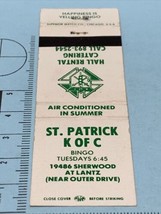 Vintage Matchbook Cover  St. Patrick  K OF C  gmg Knights of  Columbus - £9.87 GBP