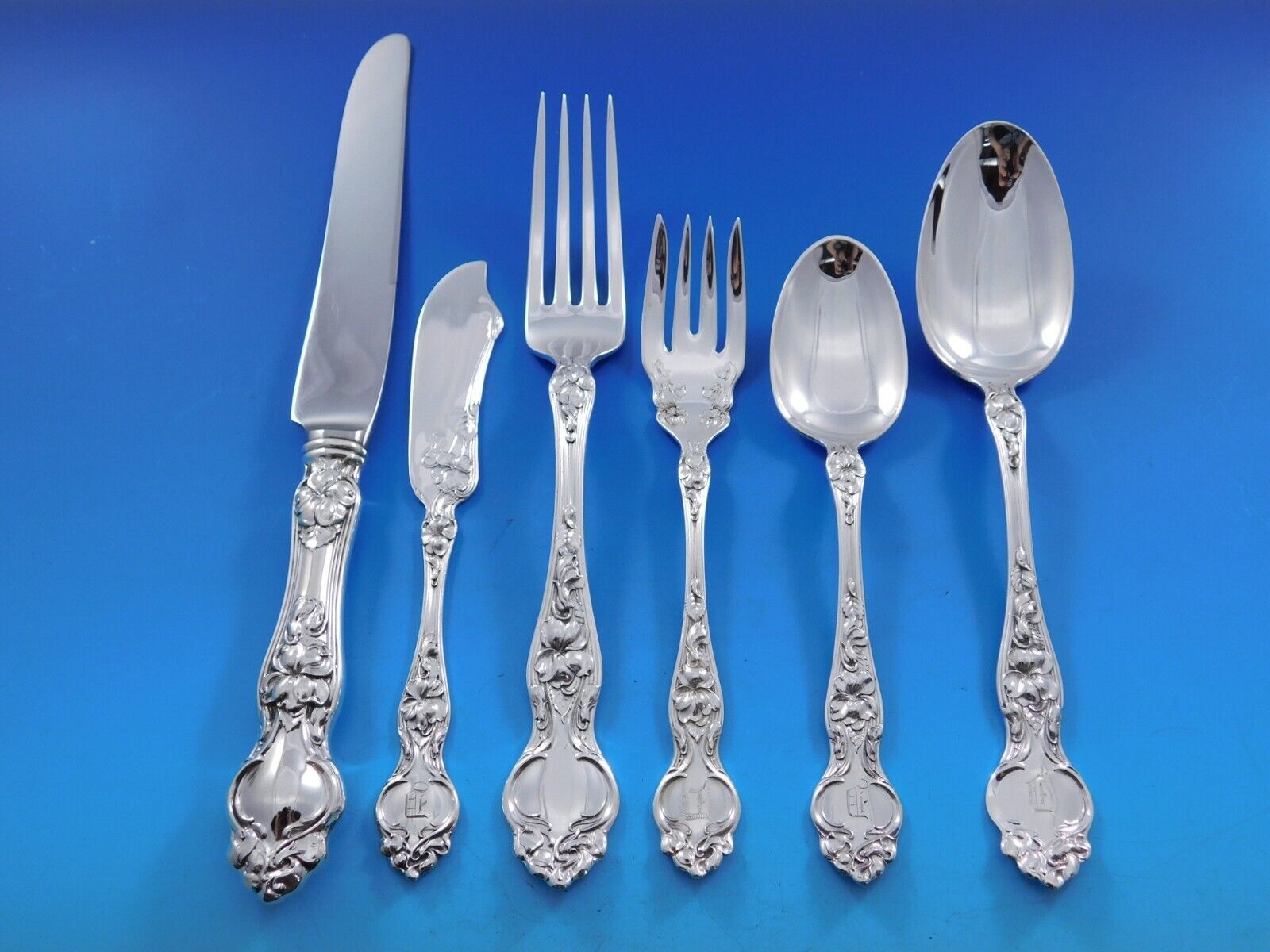 Violet by Wallace Sterling Silver Flatware Service for 12 Set 76 pieces Dinner - $5,593.50