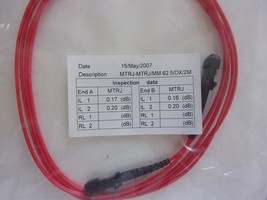 NEW 2M RED FIBER OPTIC CABLE REF #DHH0449 2M MTRJ MTRJ 62 / 125 RED MM 6... - $10.52