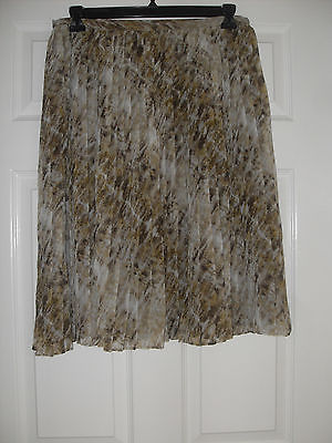 Jones New York New Montauk Brown/Rum Multi Sheer Printed Pleated Skirt P... - $14.99