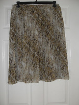 Jones New York New Montauk Brown/Rum Multi Sheer Printed Pleated Skirt P... - £11.78 GBP