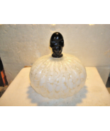 Handblown CLEAR/White SPOTTED Art Glass Pumpkin W SKULLHEAD LARGE PIECE - £39.34 GBP
