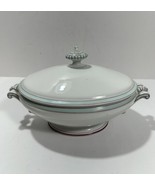 Gorgeous White Green Tureen With Lid 10x6 in - $24.40