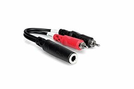 Hosa - YPR-257 - Stereo 1/4&quot; Female to 2 RCA Male Y-Cable - 6 in. - £7.79 GBP