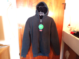 &quot; NWT &quot; Mens Big Ball Sports M Sherpa Lined Hooded Grayish Black Jacket &quot; GREAT - £36.76 GBP