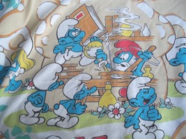 Peyo Twin Fitted Sheet Papa Smurf Smurfette Pastry Chef Science Experiment - £19.77 GBP
