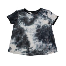 Justify Shirt Womens L Black Tie Dye Round Neck Short Sleeve Pullover Tee - £14.63 GBP