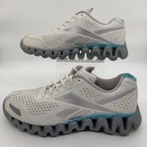 Reebok Womens Zigtech Athletic Running Shoes Sz 10 1-V50677 White Grey Teal - £27.34 GBP