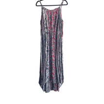 Knox Rose Womens XXL Red Blue Floral Print Boho Spaghetti Strap Midi Sundress - £18.67 GBP