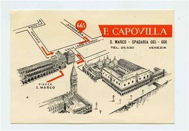 F Capovilla Card Receipt 1958 San Marco Spadaria Venezia Venice Italy  - £11.07 GBP