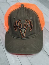 Field &amp; Stream Deer Embossed Skelly Buck Head Orange Mesh Snapback Hat - £4.72 GBP