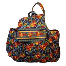 Fabric Quilted Drawstring Backpack Purse Roses Ribbon Tassel Pattern Col... - £16.88 GBP
