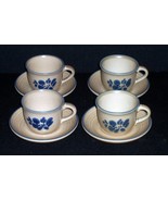 4 Pfaltzgraff FOLK ART Cups &amp; Saucers - $377.73 MXN