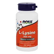 NOW Foods L-Lysine Vegetarian 500 mg., 100 Tablets - $8.45