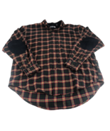 Fila Sport Mens Plaid Shirt Large Button Up Long Sleeve Elbow Patch Chest Pocket - $23.22 CAD