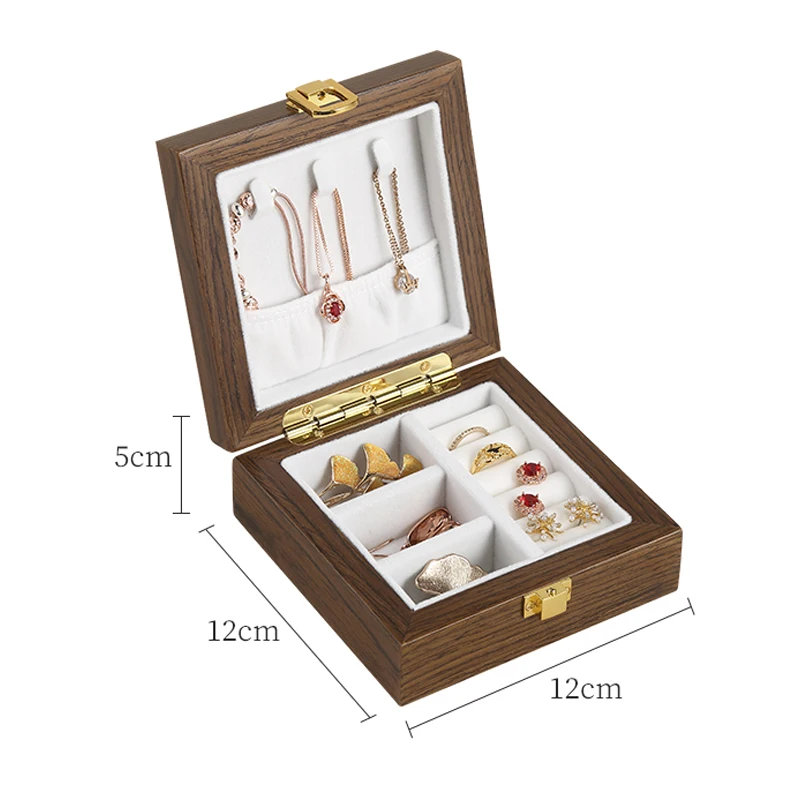 Wooden Flip Jewelry Box Multifunction Jewellery Organizer Case Watch Sta... - $116.59