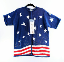 The Quacker Factory Patriotic Flag July 4th Sweater Size Small Stars Stripes New - £23.52 GBP