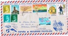 Stamps Spain Envelope Cover Many Pictoral Stamps - $2.96