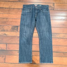 Denizen Levis 218 Jeans Men&#39;s 34x29 (34x30 Tag) Slim Staight Fit Blue Dark Wash - £15.53 GBP