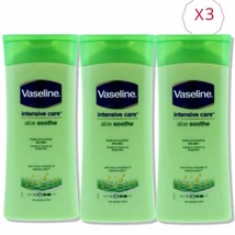 3 x Vaseline Intensive Care Aloe Soothe Lotion for Dry Skin Body 200ml - £23.45 GBP