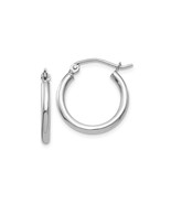 Finest Gold 2 x 17 mm 14K White Gold Lightweight Hoop Earrings, Pair - €133,16 EUR